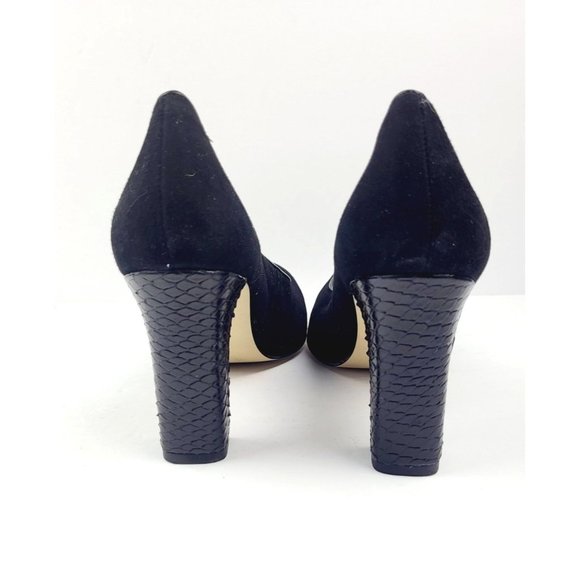 Talbot Suede Round Toe Snake Skin Heels - Size 8 - Picture 4 of 7